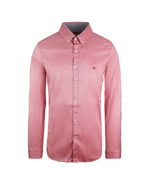 Lacoste Slim Fit Mens Pink Oxford Shirt