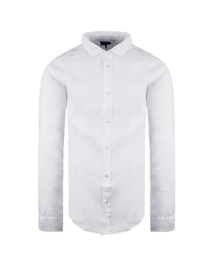Emporio Armani Custom Fit Mens Off White Shirt