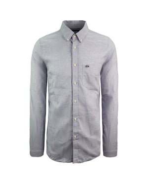 Lacoste Woven Slim Fit Mens Blue/White Shirt