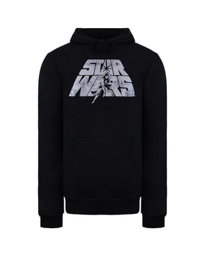 Star Wars Retro Logo Mens Black Hoodie