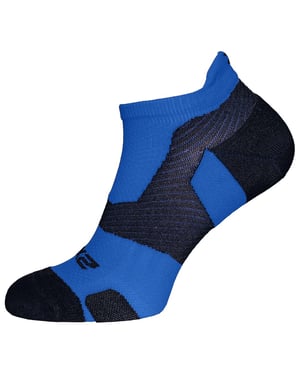 2XU Light Cushion Mens Vibrant Blue/Grey No Show Socks