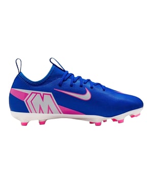 Nike Mercurial-fotbollsskor för barn/ungdomar, för fast underlag (Blå/vit/rosa)