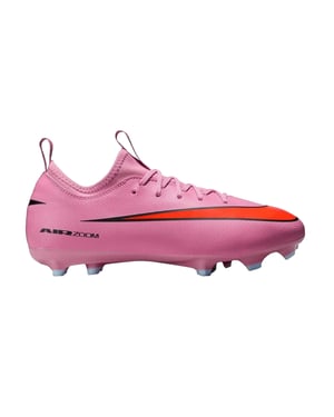 Nike Mercurial-fotbollsskor för barn/ungdomar, för fast underlag (Rosa/Svart/Röd)