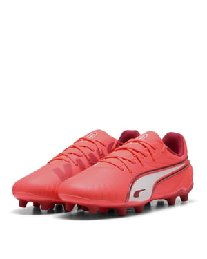 Puma Voetbalschoenen voor kinderen, model King Match, voor harde ondergrond (Rood, Wit)