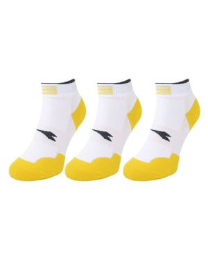 Diadora 3-Pack White/Yellow Crew Socks
