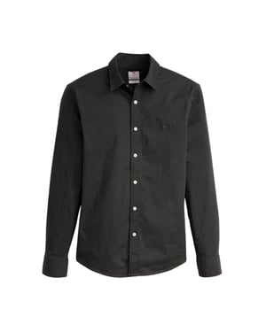 Levis Effen Slim Heren Overhemd (Jet Zwart)