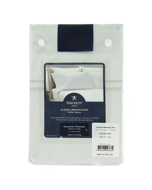 Hackett Home Square Light Grey Cotton Pillowcase