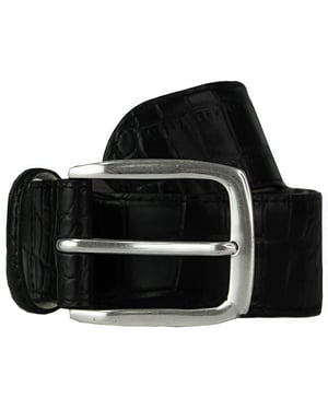 Hackett London Mens Black Leather Belt