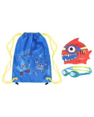 Speedo Sea Squad Blue Red Juniors Swim Bag Set