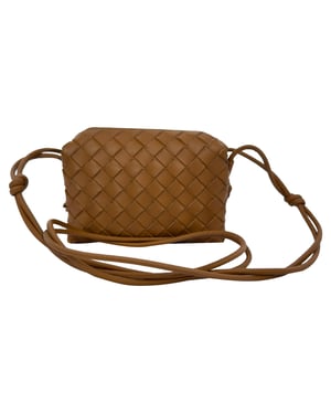 Bottega Veneta Mini Loop Camera Bag in Brown Lamb Leather