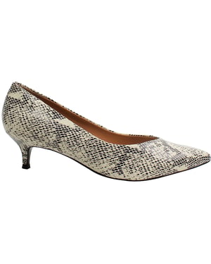 Vionic Kit Josie Snake Womens White/Black Pointy Heels