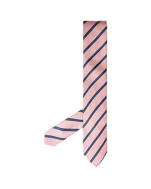 Hackett London Satin Stripe Mens Pink/Navy Ties