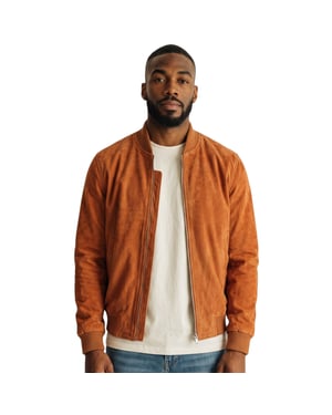 Mens Tan Goat Suede MA-1 Bomberjacka – Antalya