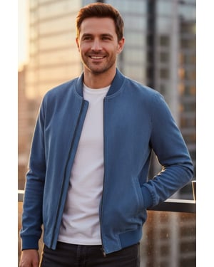 Mannen Blue Goat Suede MA-1 Bomberjack-North
