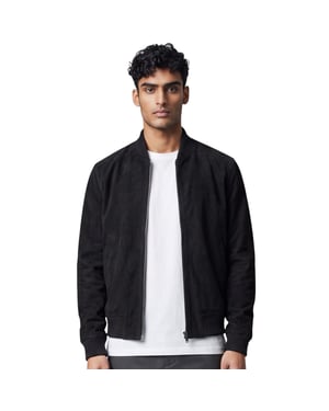 Mens Black Goat Suede MA-1 Bomberjack-Antalya