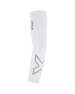 2XU Flex Compression Single Unisex White/Grey Arm Sleeve