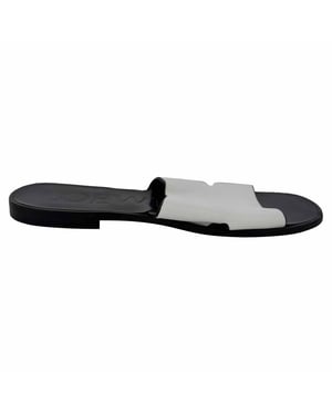Loewe Logo Slippers Flat van Witte Leer