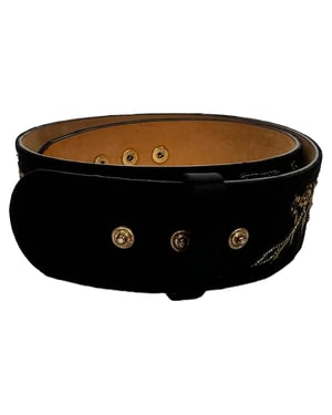 Alexander McQueen Embellished Belt in Black Suede
