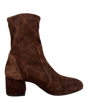 Stuart Weitzman Sleek 60 Ankle Boots in Brown Suede