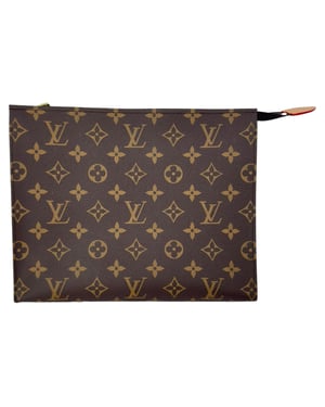 Louis Vuitton Monogram Toiletry Pouch in Brown Leather