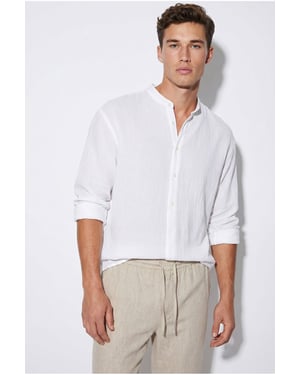 Oversized Mandarin Collar Shirt