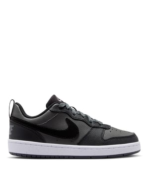 Nike Borough Low Recraft leren platte sneakers voor kinderen (Grijs/Zwart/Wit)