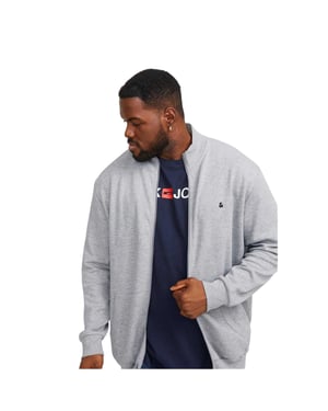Jack And Jones Heren-sweatjack van Paulos met relaxte pasvorm (Grijze Melange)