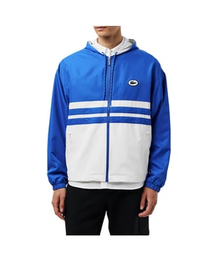 Lacoste Heren-trainingsjack met logo (Blauw/Wit)