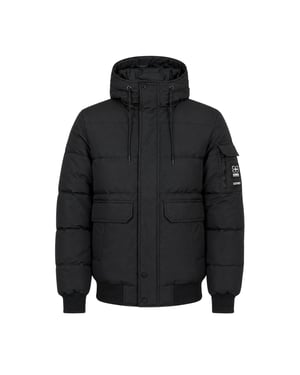 Crosshatch Milwaka polyester herenjas met lange mouwen en capuchon (Zwart)
