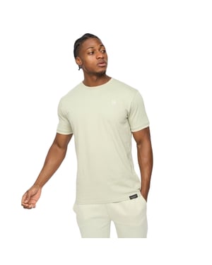 Crosshatch Heren-T-shirt van Preece met contrasterende strepen (Lichte Olijf)