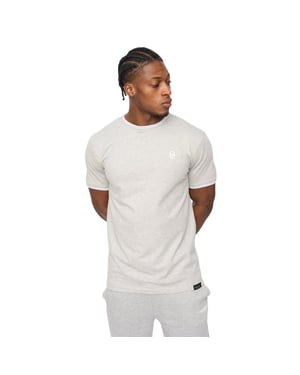 Crosshatch Heren-T-shirt van Preece met contrasterende strepen (Grijze Mergel)
