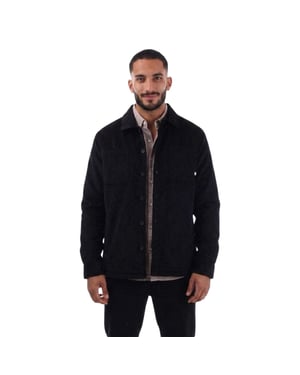 Farah Effen overshirt voor heren met gepeacht oppervlak (Marine)