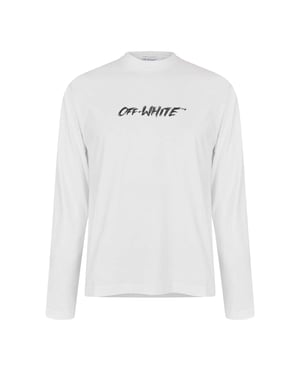Off White Lätt långärmad T-shirt för män (Vit)