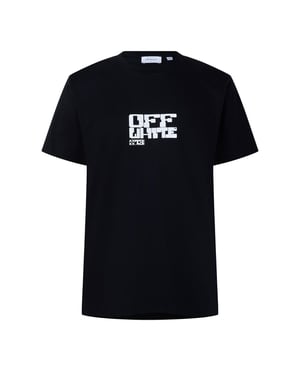 Off White Bomull Slim T-Shirt för män (Svart)
