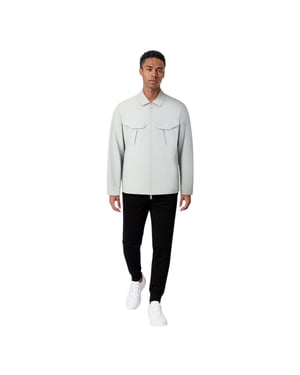 Lyle & Scott Overshirt met logo voor heren (Grijs luchtspiegeling)