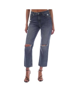 Gant Damesjeans van katoenen denim met een relaxte pasvorm (Blauw)