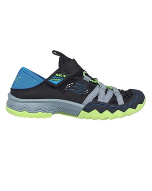 Skechers Whipsaw-plattskor för barn (Svart/Blå/Lime)