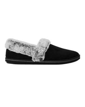 Skechers Meisjes Cozy Campfire Team: warme, platte pantoffels met voering van imitatiebont (Zwart)