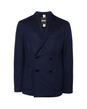 Boss Heren Dubbelzijdig Blazer (Donkerblauw)