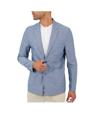 Brave Soul Herenblazer met twee knopen (Chambray Blauw)