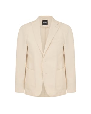 Boss Herenblazer met Henry-notch-kraag (Wit)