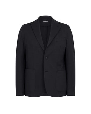 Boss Slanke herenblazer van seersucker (Zwart)