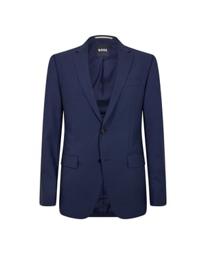 Boss Heren Houndstooth Enkelbreasted Blazer (Blauw)