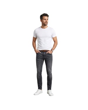 Boss Herenjeans van Delaware Denim, middelhoge taille, slim fit (Medium Grijs)