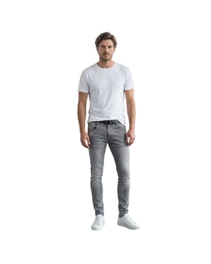 Replay Bronny katoenen jeans voor heren, in vervaagde kleur, slim fit (Grijs)