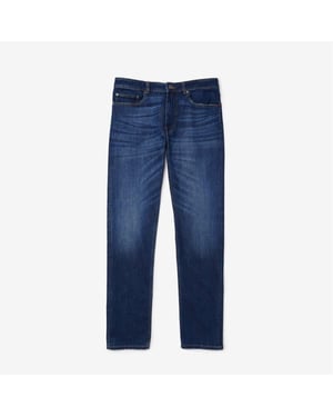 Lacoste Slim-fit herenjeans met logo in denim (Blauw wassen)