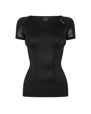 Skins Dynamische sporttop met boothals voor dames (Zwart)