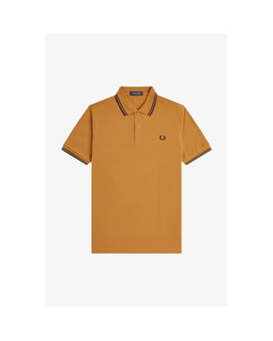 Fred Perry Heren Twin Tip Poloshirt (Donker Karamel)
