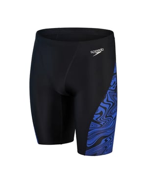 Speedo Jammershorts för män med marmorlook (SVART/BLÅ)
