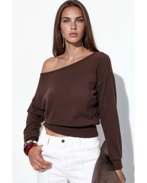 Dames Cropped Crew Neck Sweatshirt